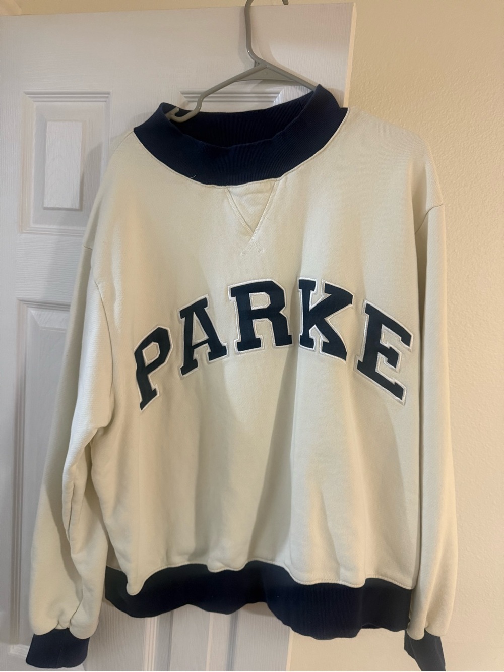 Parke Cream and Navy Pullover Sweater